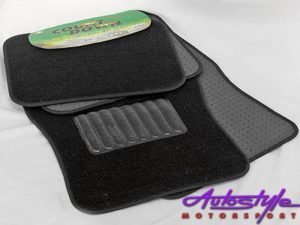 Universal Black Car Mats with Rubber Center-9340