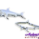 Chrome Shark Sticker Badge-0