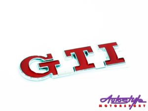 Gti Red and Chrome Sticker Badge-0