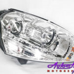 Golf Mk5 Chrome DRL Headlights with LED Driving Lights-0