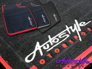Autostyle Velour Black & Red Floor Mats-0