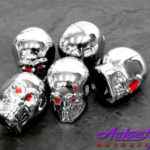 Chrome Skulls Look Wheel Valve Caps-0