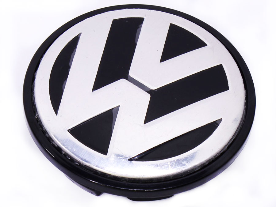 Other Wheels & Tyres VW Black & Silver 63mm Wheel Center Cap (each